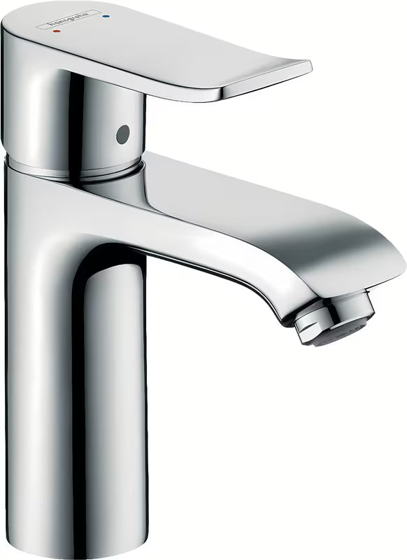 Chromová páková stojánková umyvadlová baterie Hansgrohe Metris bez výpusti