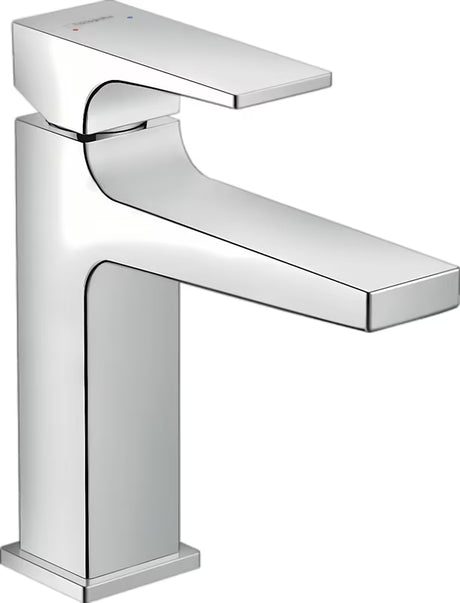 Chromová páková umyvadlová baterie Hansgrohe Metropol s výpustí a hranatým designem