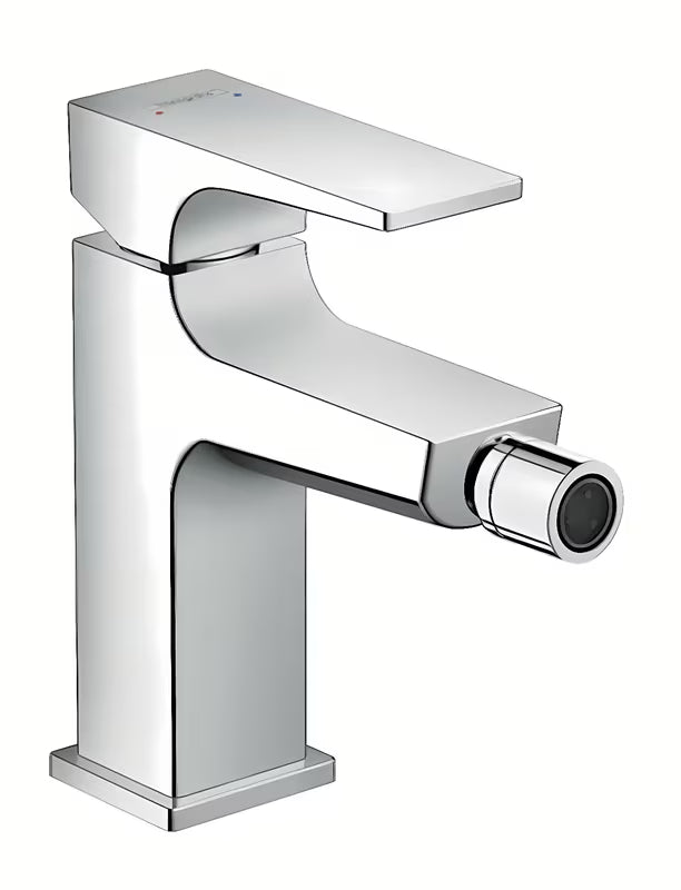 Chromová páková bidetová baterie Hansgrohe Metropol s odtokovou soupravou push-open a perlátorem AirPower.
