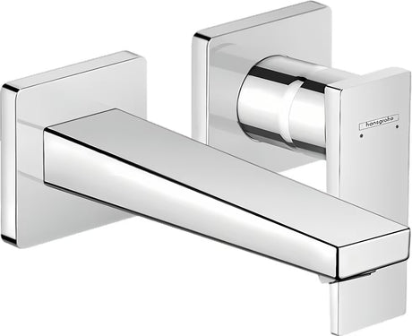 Chromová podomítková umyvadlová baterie hansgrohe Metropol pro montáž na stěnu s pákovým ovládáním