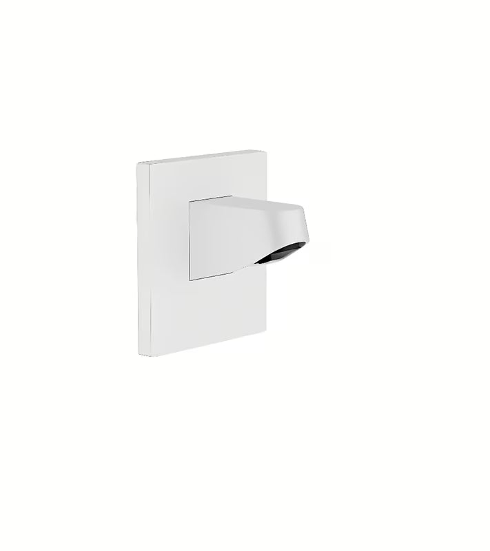 Nástěnné sprchové rameno hansgrohe Pulsify v matně bílé, délka 8 cm, s hranatou přírubou
