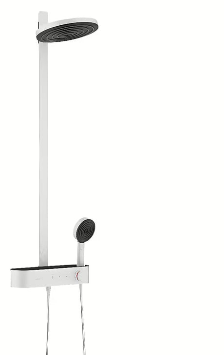 Hansgrohe Pulsify sprchový systém s termostatickou baterií v matně bílé s horní sprchou 260 mm