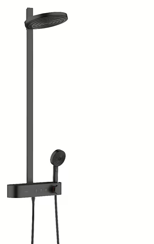 Hansgrohe Pulsify sprchový systém s termostatickou baterií v matně černé s horní sprchou 260 mm