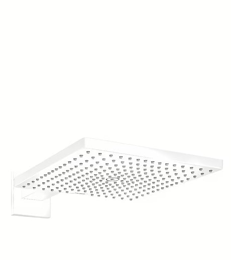 Hansgrohe Raindance E 300 čtvercová hlavová sprcha s nástěnným sprchovým ramenem v matně bílé barvě