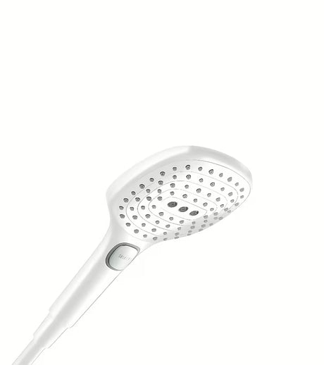 Ruční sprcha hansgrohe Raindance Select E 120 v matně bílé barvě se 3 typy proudu