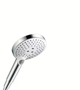 Ročna prha tuš ročka hansgrohe Raindance Select S v beli/krom barvi z gumbom Select