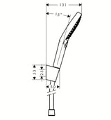 Chromový vanový sprchový set Hansgrohe Raindance Select S s ruční sprchou 125 mm, držákem a hadicí 1,60 m.