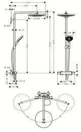 Hansgrohe Raindance Select S sprchový systém s termostatickou baterií v chromovém provedení