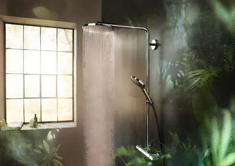 Hansgrohe Raindance Select S sprchový systém s termostatickou baterií v chromu s horní a ruční sprchou