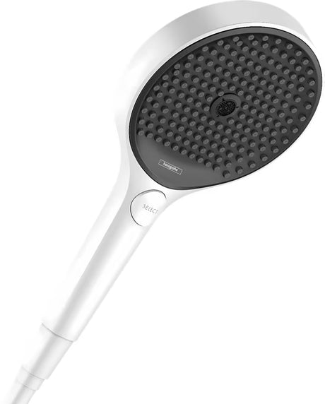 Ruční sprcha Hansgrohe Rainfinity 130 3jet v matně bílé s antracitovým sprchovým diskem