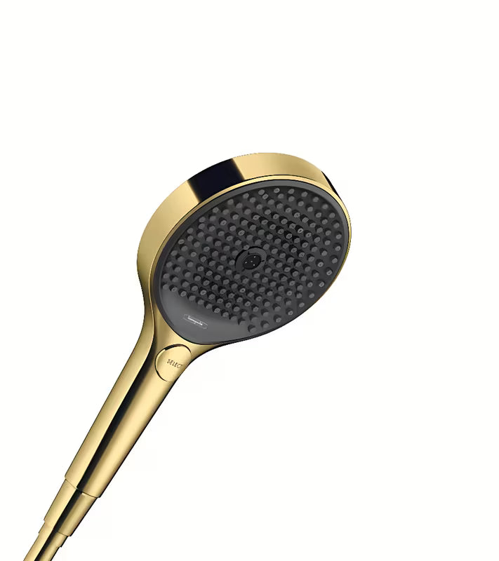Ruční sprcha hansgrohe Rainfinity 130 3jet v provedení Cool Sunrise s antracitovým sprchovým diskem