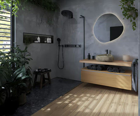 Ruční sprcha hansgrohe Rainfinity 130 3jet EcoSmart v matné černé s antracitovým sprchovým diskem