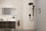 Hansgrohe Rainfinity sprchový set EcoSmart v matné černé barvě s ruční sprchou, tyčí a textilní hadicí