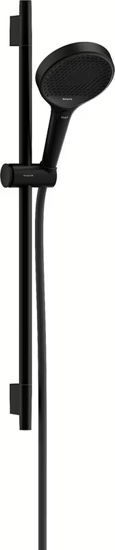 Hansgrohe Rainfinity sprchový set v matné černé s ruční sprchou, sprchovou tyčí a textilní hadicí