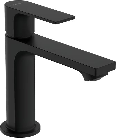 Hansgrohe Rebris E umyvadlová páková baterie v černé matné s výpustí a táhlem
