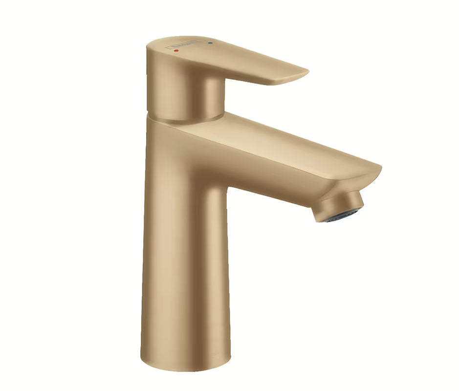 Umyvadlová páková baterie Hansgrohe Talis E s výpustí v provedení kartáčovaný bronz.