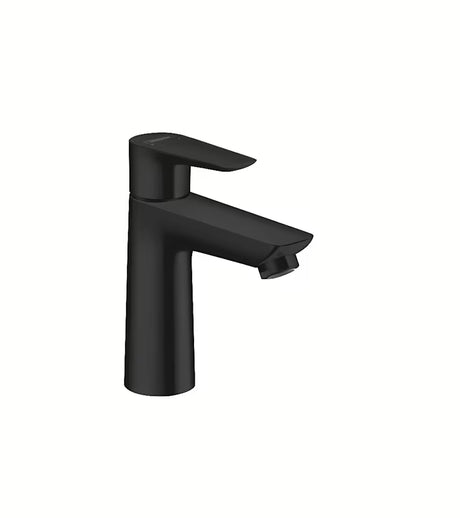 Hansgrohe Talis E páková stojánková umyvadlová baterie bez výpusti v matné černé barvě.