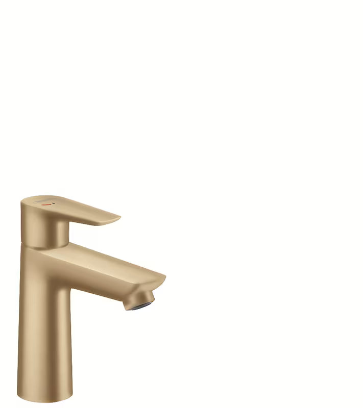Hansgrohe Talis E jednoručna baterija miješalica za umivaonik bez odvoda u izvedbi brušena bronca.
