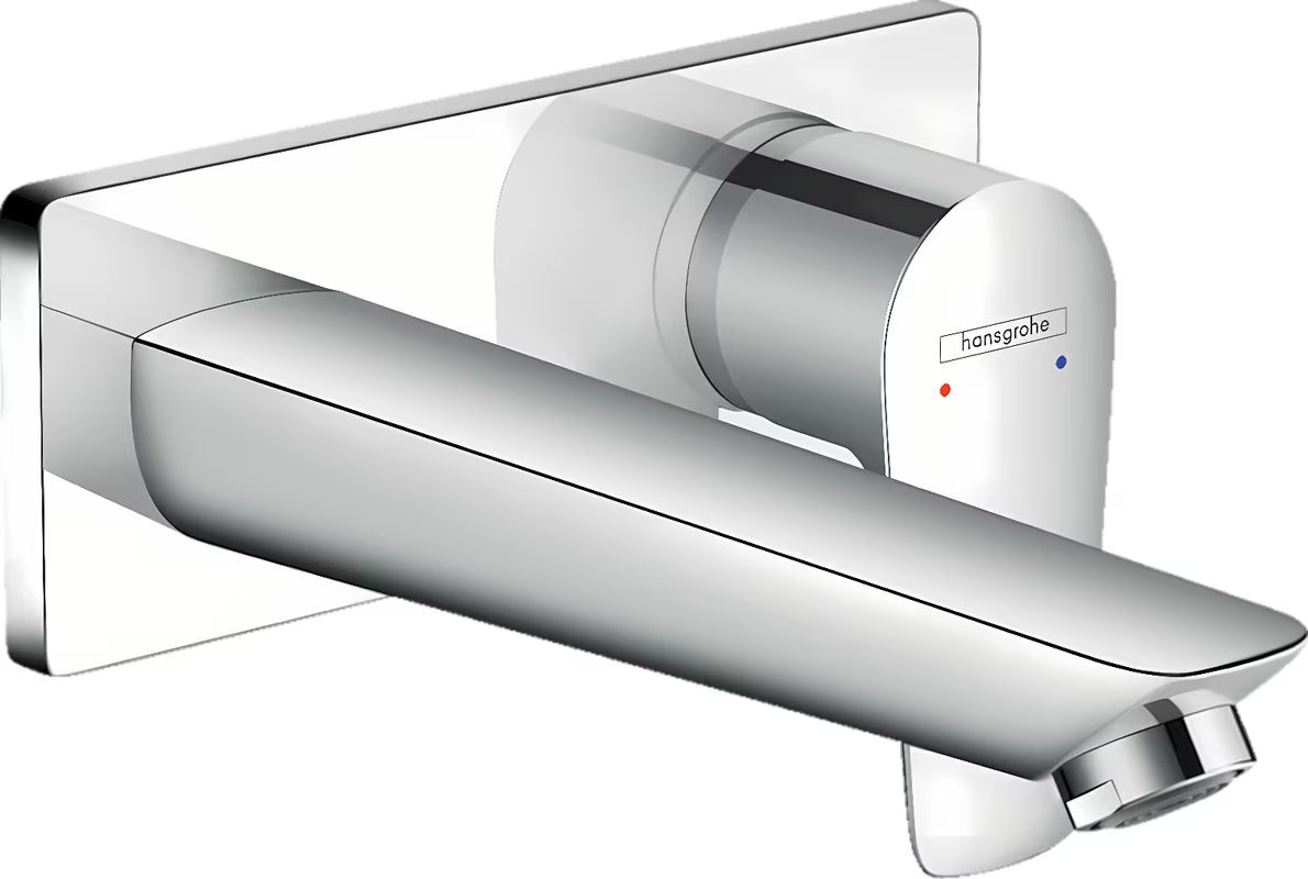 Hansgrohe Talis E podomítková páková umyvadlová baterie v chromovém provedení pro montáž na stěnu.