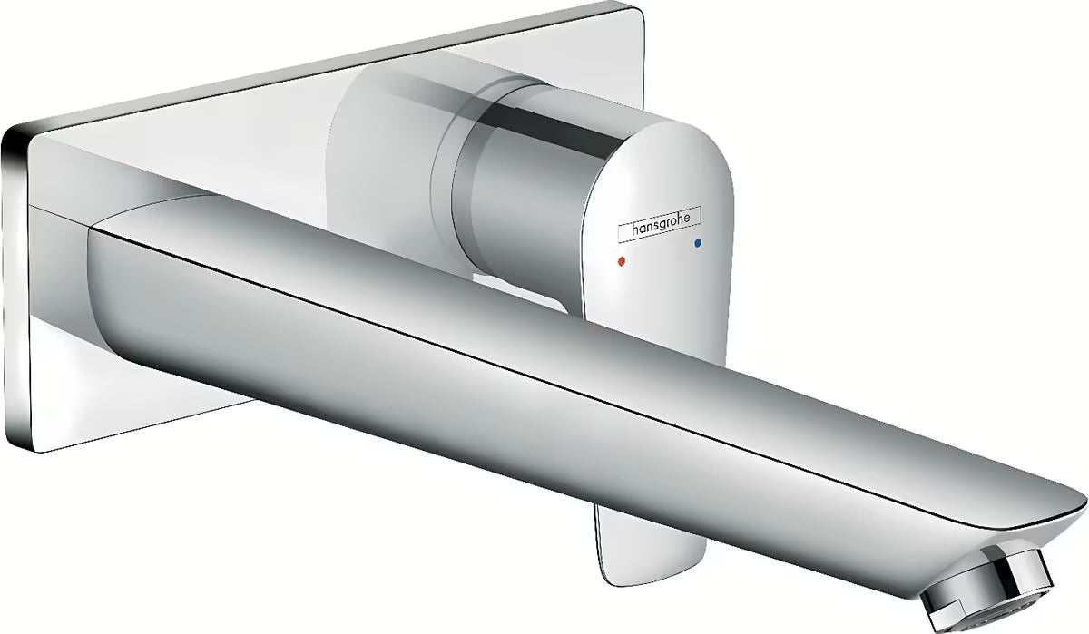 Hansgrohe Talis E podomítková umyvadlová páková baterie v chromovém provedení pro nástěnnou montáž.
