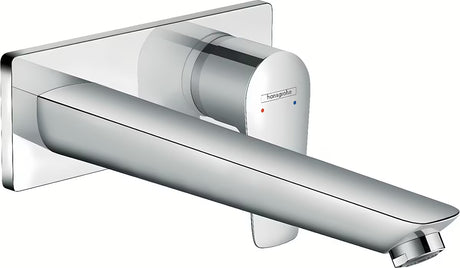 Hansgrohe Talis E podomítková umyvadlová páková baterie v chromovém provedení pro nástěnnou montáž.