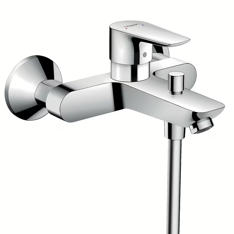Hansgrohe Talis E nástěnná páková vanová baterie v chromovém provedení s výtokem do vany a přepínačem na sprchu