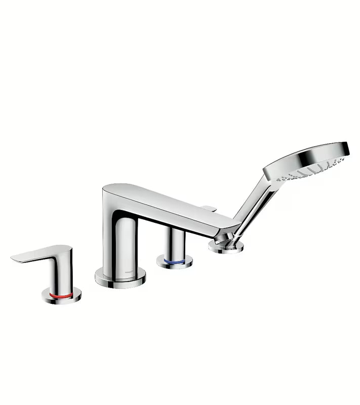 Hansgrohe Talis E ventilna miješalica za kadu na rub kade u krom izvedbi s ručnim tušem