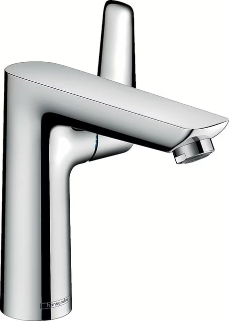 Chromová páková umyvadlová baterie Hansgrohe Talis E 150 s výpustí a táhlem.