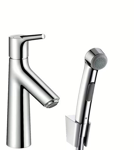 Hansgrohe Talis S chromová páková umyvadlová baterie s bidetovou sprškou Bidette a odtokem Push-Open