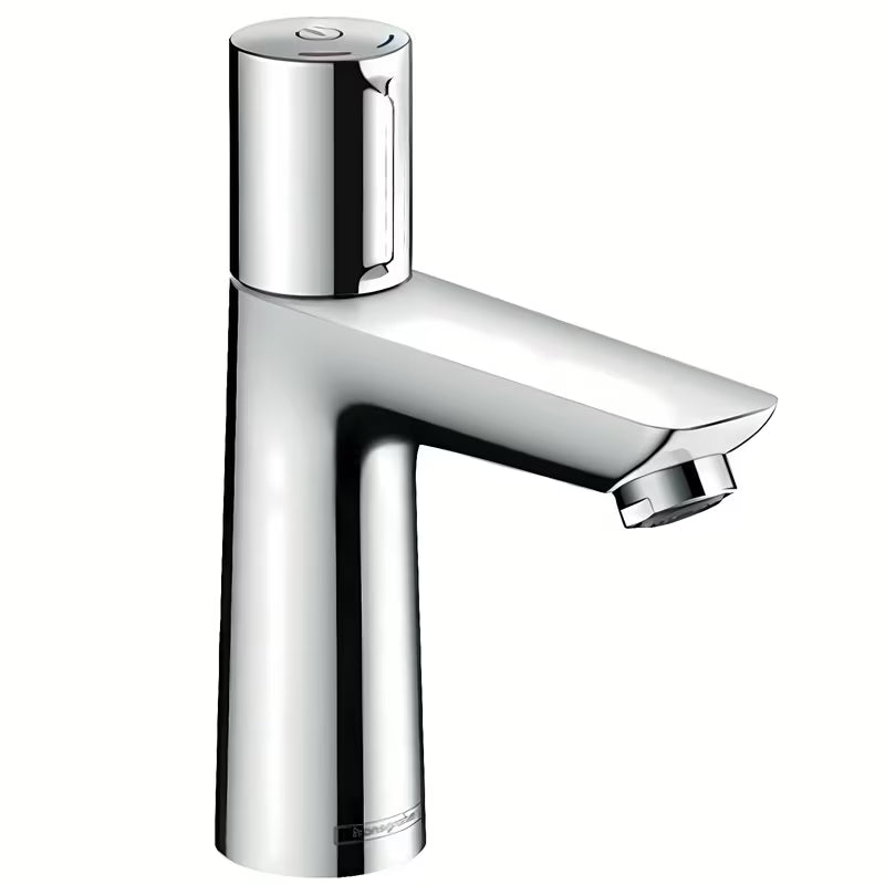 Chromová umyvadlová baterie Hansgrohe Talis Select E s tlačítkem Select a výpustí s táhlem