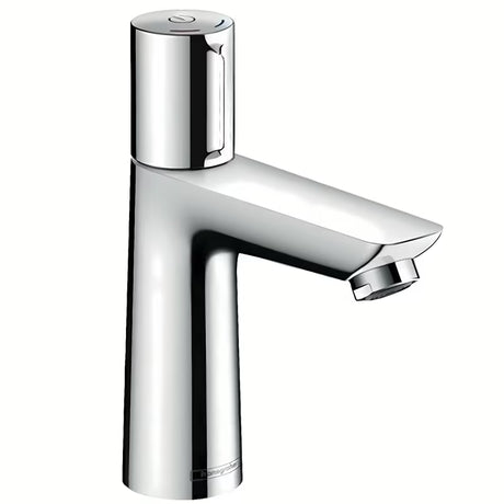 Chromová umyvadlová baterie Hansgrohe Talis Select E s tlačítkem Select a výpustí s táhlem