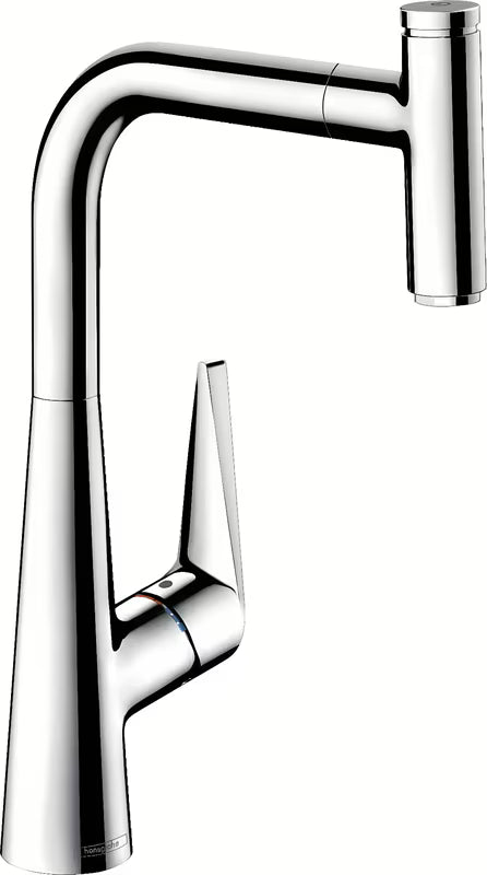 Chromová dřezová baterie hansgrohe Talis Select M51 s vytahovací sprškou a tlačítkem Select