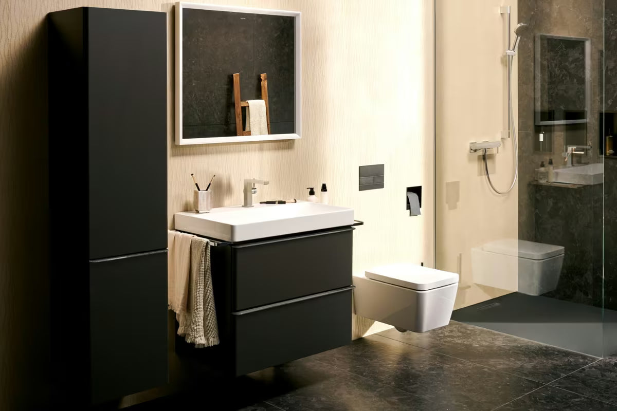 Kromirana jednoručna baterija miješalica za umivaonik Hansgrohe Tecturis E s bočnom ručicom i odvodom