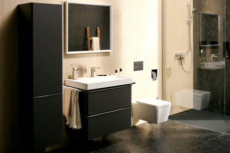 Chromová páková umyvadlová baterie Hansgrohe Tecturis E s boční pákou a výpustí