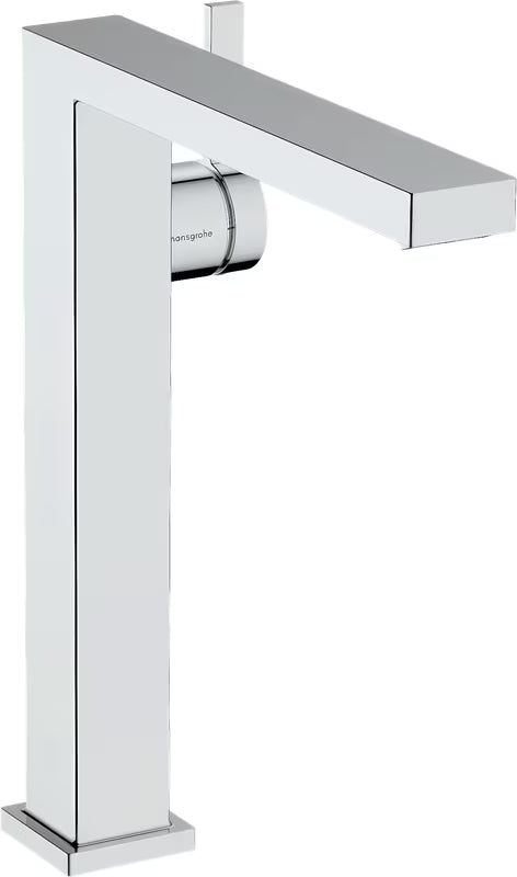 Vysoká umyvadlová baterie Hansgrohe Tecturis E v chromovém provedení s pákou a odtokem Push open.