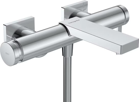 Nástěnná páková vanová baterie Hansgrohe Tecturis E v chromovém provedení s tlačítkem Select