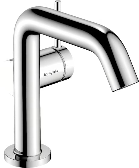 Chromová páková umyvadlová baterie hansgrohe Tecturis S s technologií CoolStart a úsporným průtokem.