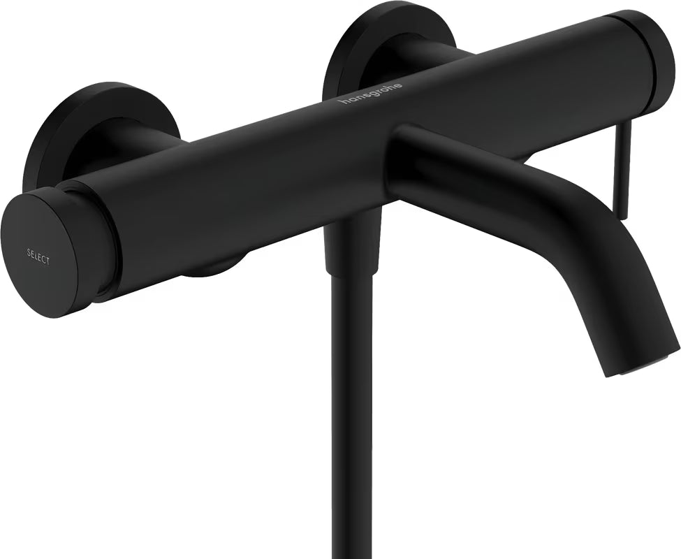 Nástěnná páková vanová baterie hansgrohe Tecturis S v matné černé s tlačítkem Select