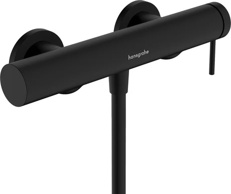 Nástěnná páková sprchová baterie hansgrohe Tecturis S v matné černé barvě.