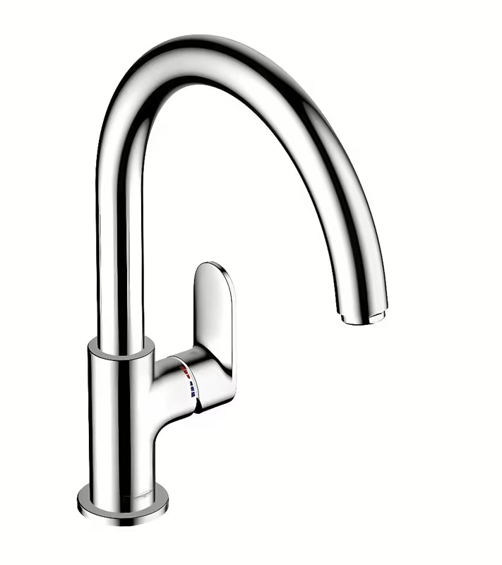 Chromová páková dřezová baterie hansgrohe Vernis Blend M35 s vysokým otočným vývodem