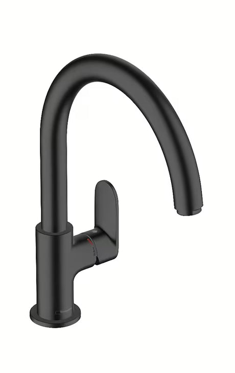 Hansgrohe Vernis Blend M35 páková dřezová baterie v černé matné s vysokým otočným vývodem