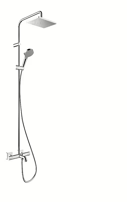 Hansgrohe Vernis Shape sprchový systém s termostatickou baterií v chromu s horní a ruční sprchou