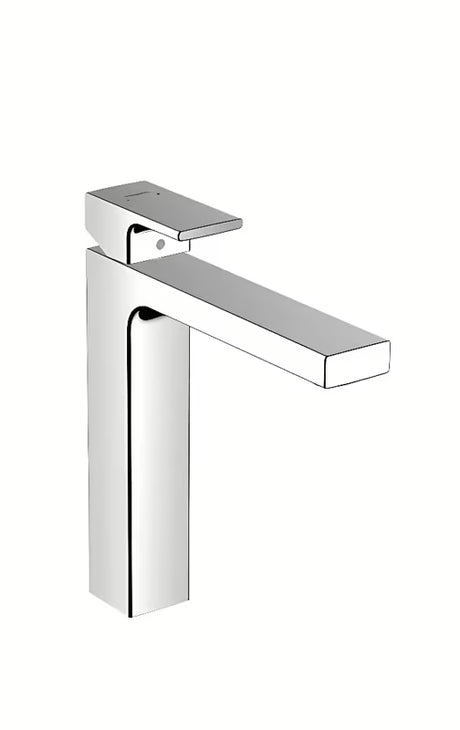 Vysoká páková umyvadlová baterie Hansgrohe Vernis Shape v chromu s výpustí a táhlem