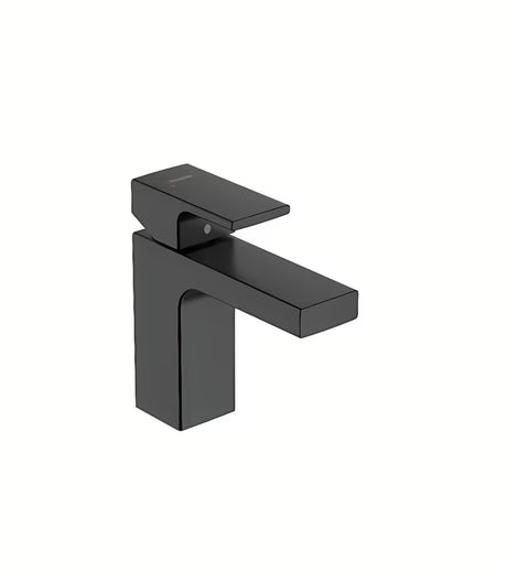 Umyvadlová páková baterie hansgrohe Vernis Shape 100 v černém matu na moderní umyvadlo.