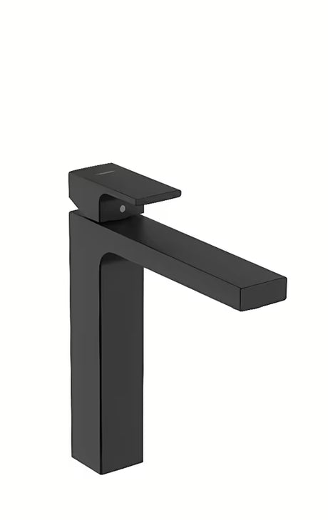 Vysoká umyvadlová páková baterie Hansgrohe Vernis Shape v matné černé s vysokým výtokem