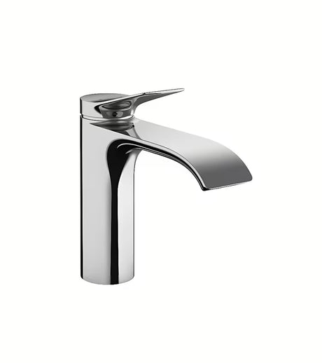 Chromová páková umyvadlová baterie Hansgrohe Vivenis 110 s výpustí s táhlem a širokým proudem WaterfallStream.
