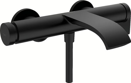 Nástěnná páková vanová baterie hansgrohe Vivenis v černo-matném provedení s tlačítkem Select