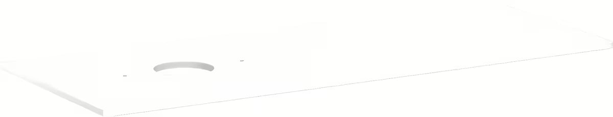 Hansgrohe Xelu Q deska pod umyvadlo 136 x 55 x 1,6 cm ve vysoce lesklé bílé s výřezem vlevo