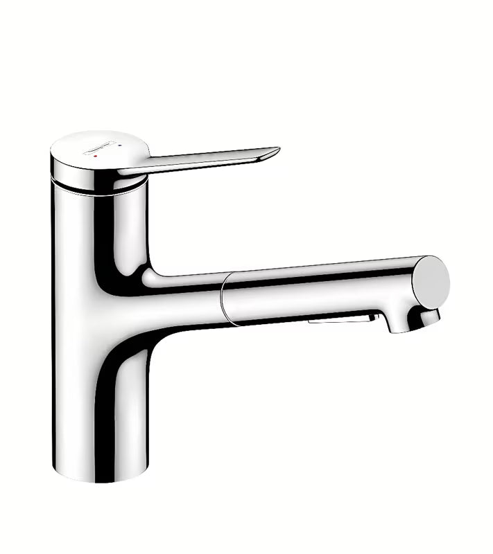 Chromová dřezová baterie Hansgrohe Zesis s vytahovací sprškou a přepínáním dvou proudů