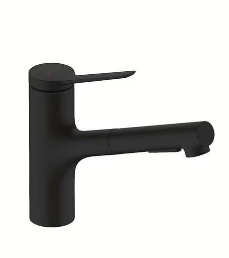 Hansgrohe Zesis dřezová baterie v matné černé s vytahovací sprškou a přepínáním dvou proudů